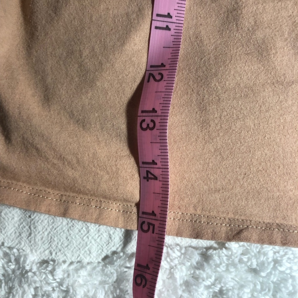 Forever 21 short sleeve cotton cropped tee t-shirt Peach Tan color Size … - Picture 8 of 10